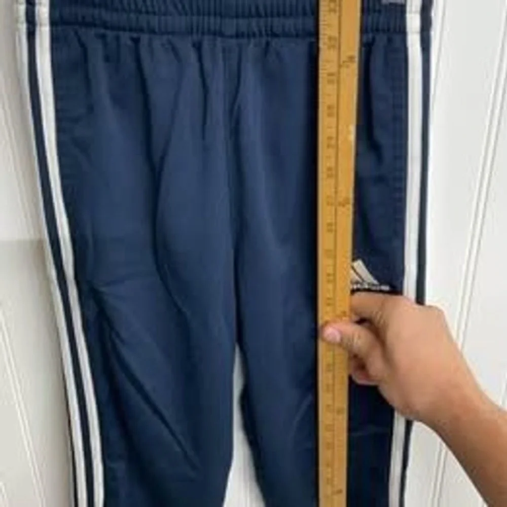 Adidas Boys Navy Blue 3-Stripe Track Pants Joggers Size M 10-12